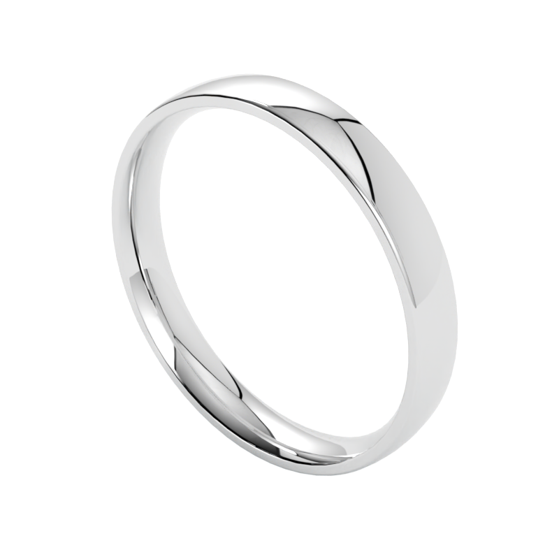 elegancka półokrągła obrączka ślubna z platyny 950